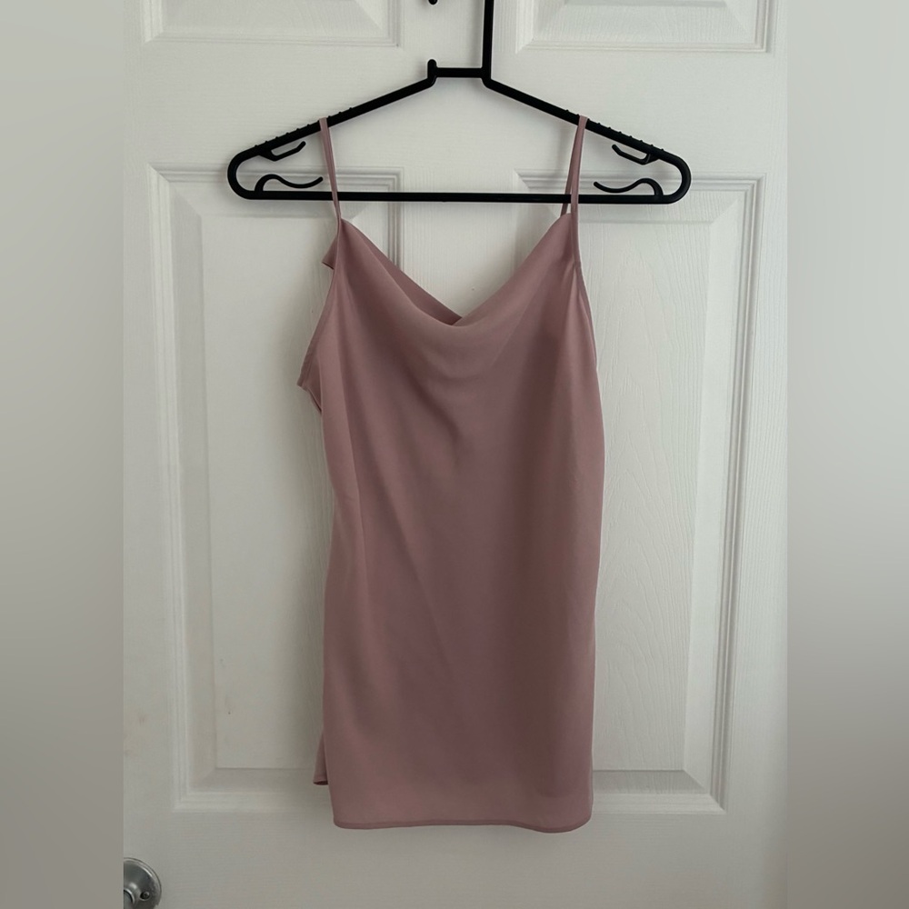 ANN TAYLOR soft pink drape cami blouse